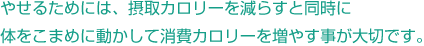 �����邽�߂ɂ́A�ێ�J�����[�����炷�Ɠ����ɑ̂����܂߂ɓ������ď���J�����[�𑝂₷���Ƃ���؂ł��B